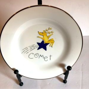Pottery Barn Comet 8.5” Dessert Plate With Silver Rim